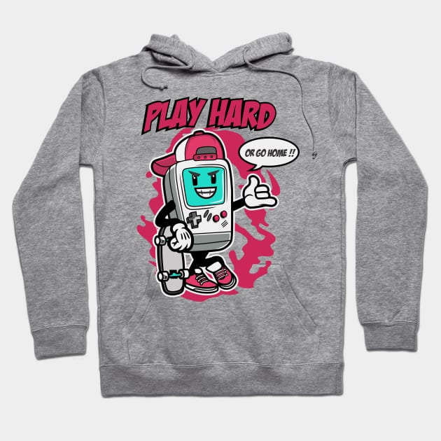 PLAY HARD GAMER Hoodie by beanbeardy